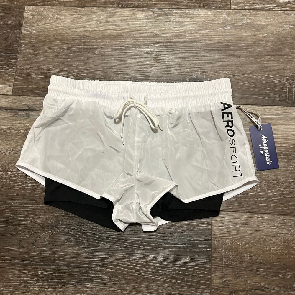Aeropostale Sport Women’s White Athletic Running Shorts Size Small NWT